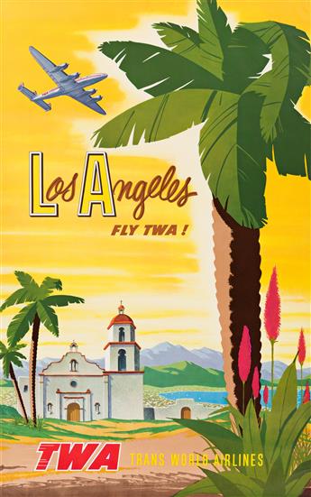 Bob Harmer Smith (1906-1980).  LOS ANGELES / FLY TWA! Circa 1948.